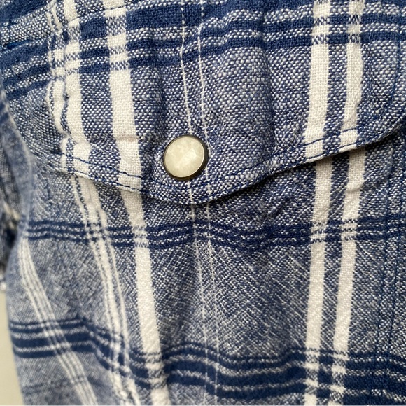 Lucky Brand Linen Pearl Snap Western Shirt - Picture 5 of 13